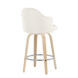 Ahoy - Mid Century Modern Fixed Height Counter Stool With Round Footrest (Set of 2) - Furniture Home Direct