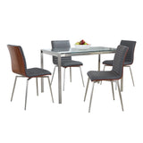 Fuji Mason - Swivel Contemporary Dining Set Dining Set, Glass, 5 Piece - Furniture Home Direct