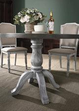 Dining Set Weathered Wood Table Upholstered Chairs White - Furniture Home Direct