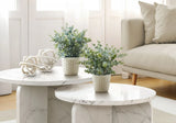 13" Tall, Artificial Plant, Eucalyptus Grass, Indoor, Faux, Fake, Table, Greenery, Potted, Decorative (Set of 2) - Green / White - Furniture Home Direct