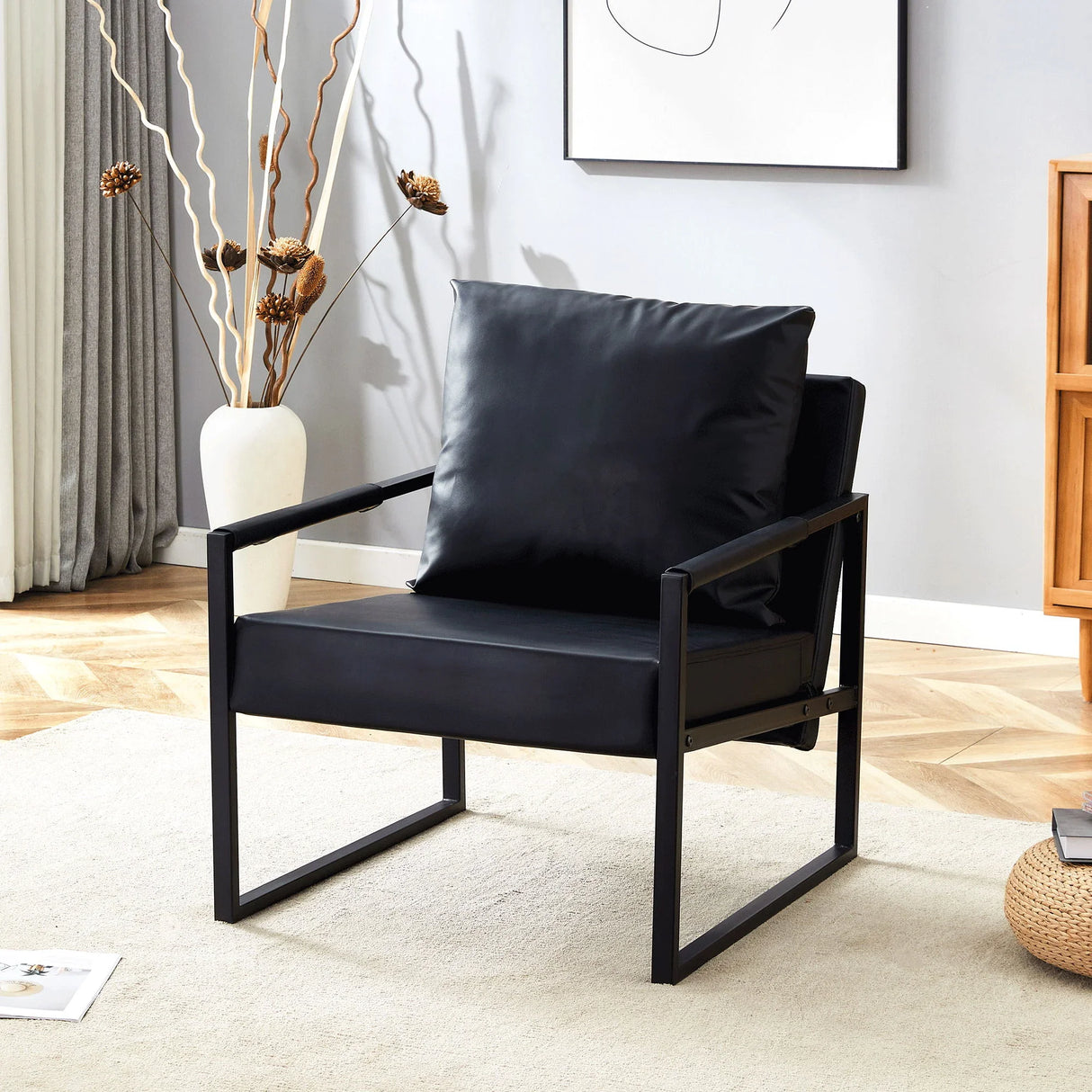 Classic Leather And Metal Frame Sofa, Ergonomically Designed, A Perfect Blend Of Modern And Industrial Styles - Furniture Home Direct