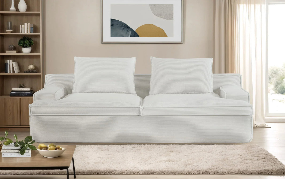 Nimbus - Oversized Full Foam 4 Seater Couch For Living Room Upholstered In Soft Corduroy, Wide Armrests - Furniture Home Direct