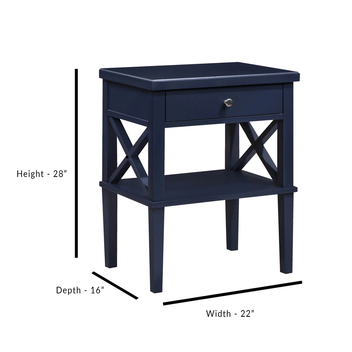 Madison - Nightstand With Open Shelf And Drawer And Decorative Side Panels - Furniture Home Direct