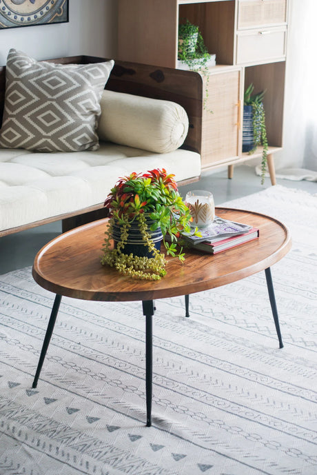 Oval Cofe Table - Brown - Furniture Home Direct