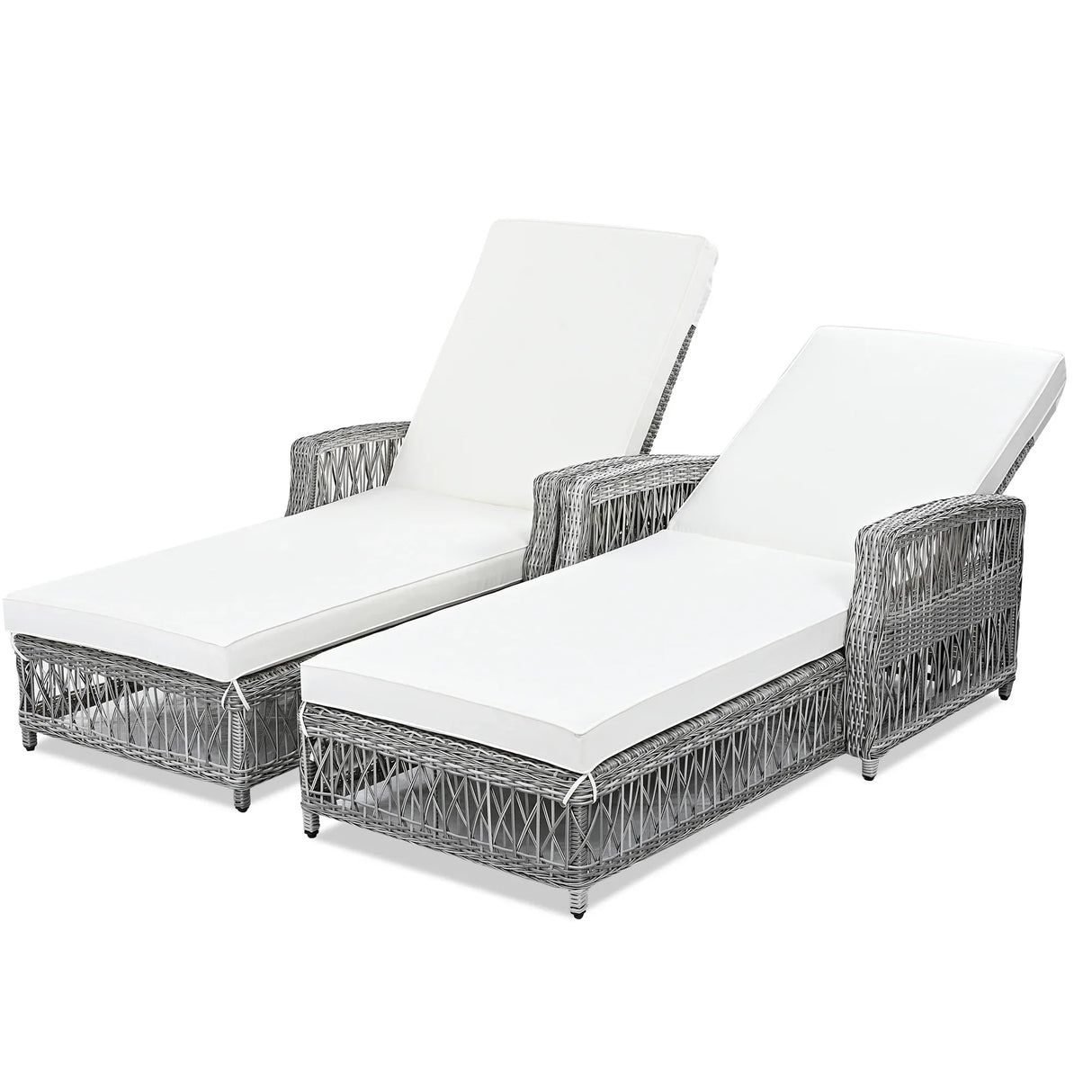 2 Piece Reclining Chaise Set - Beige - Furniture Home Direct