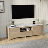 Modern TV Stand With LED Lights Entertainment Center TV Cabinet With Storage For Up To 75" For Gaming Living Room Bedroom - Furniture Home Direct