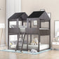 Bunk Bed With Roof, Window, Guardrail, Ladder - Furniture Home Direct