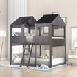 Bunk Bed With Roof, Window, Guardrail, Ladder - Furniture Home Direct