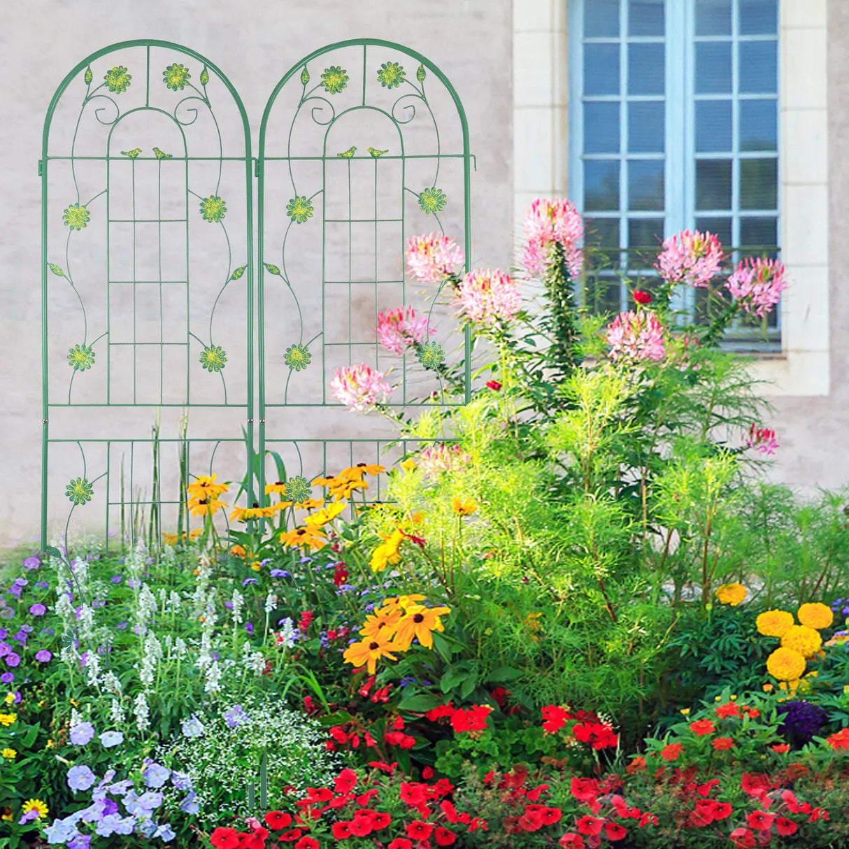 Metal Garden Trellis Rustproof Trellis For Climbing Plant Outdoor Flower Support - Furniture Home Direct