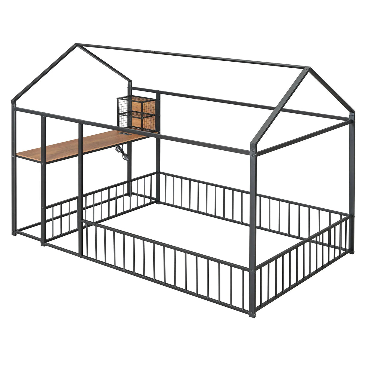 House Frame With Desk, Shelves, Power Outlets And USB Ports - Furniture Home Direct