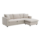 Modern Sectional Sofa, L-Shaped Couch Set With 2 Free Pillows, 4-Seat Polyester Fabric Couch Set With Convertible Ottoman For Living Room, Apartment, Office - Furniture Home Direct