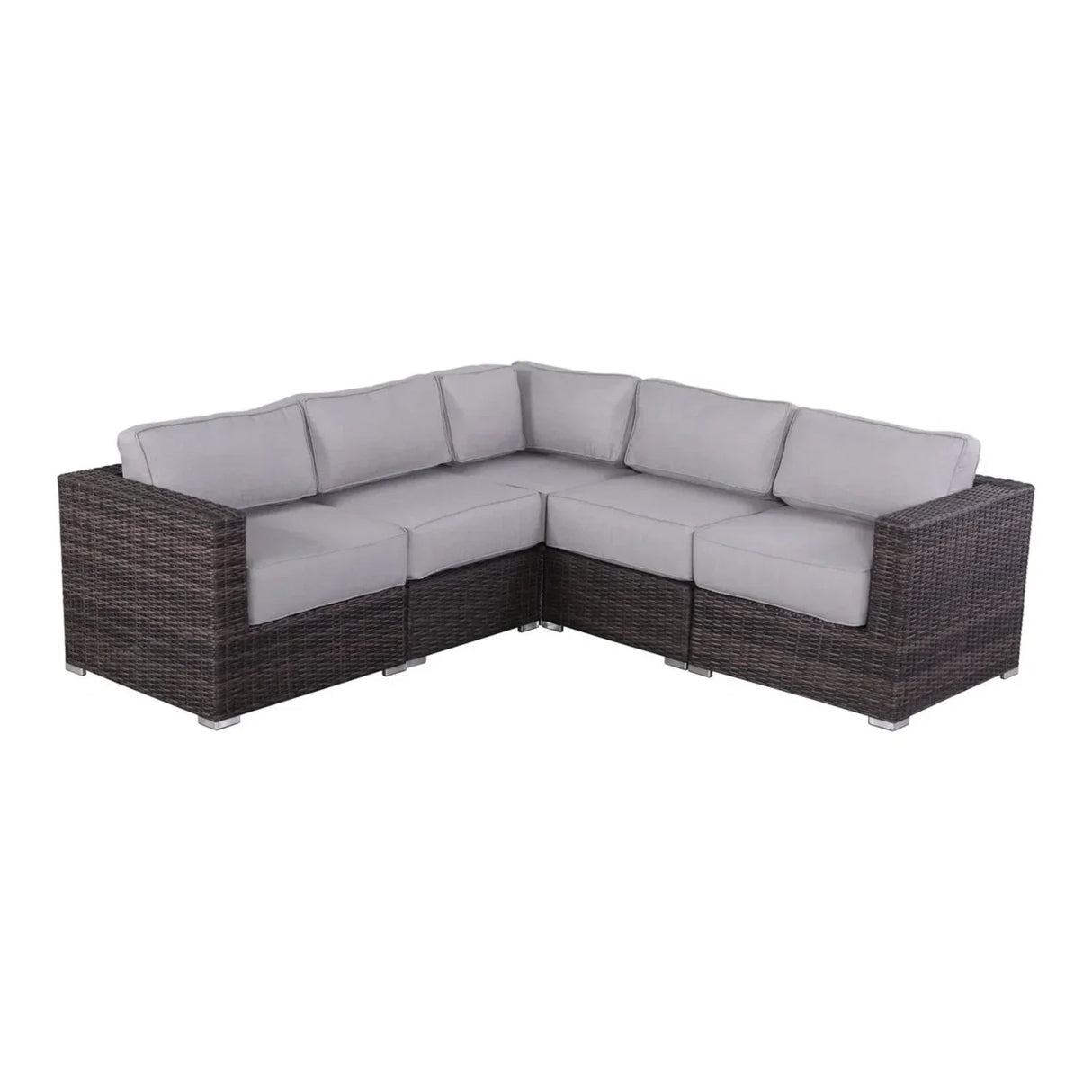 Luxurious Wicker Patio Sectional With Weather Resistant Sunbrella Cushions - Furniture Home Direct