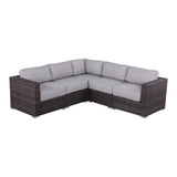 Luxurious Wicker Patio Sectional With Weather Resistant Sunbrella Cushions - Furniture Home Direct