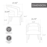 Wide Modern Barrel Open Back Upholstered Accent Chair With Weathered Solid Wood Legs - Furniture Home Direct