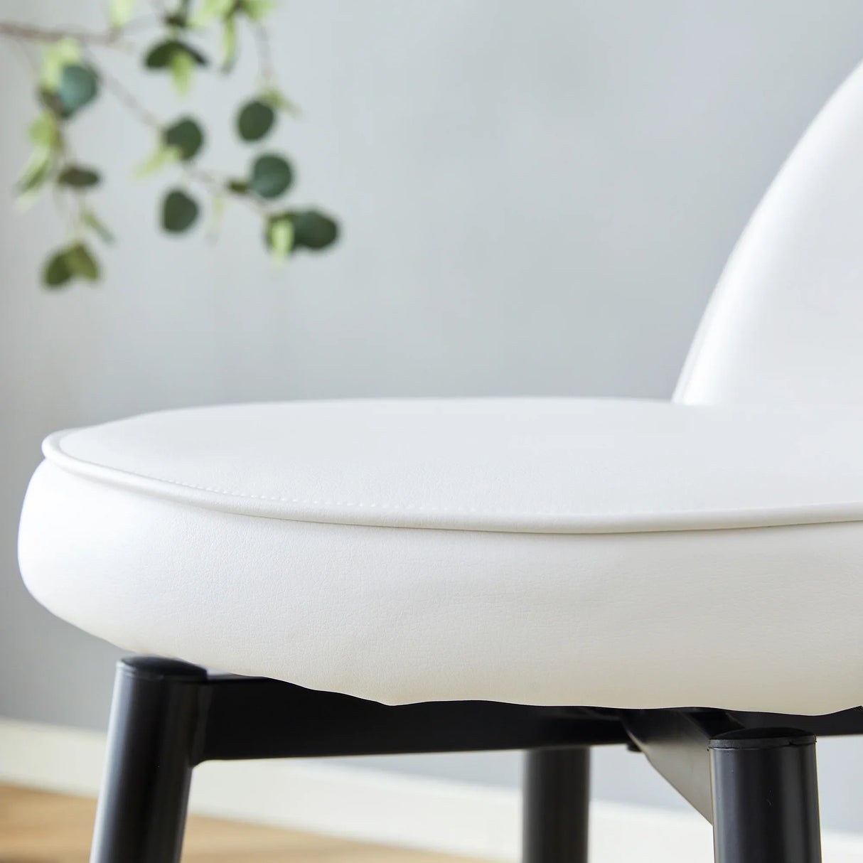 Counter Height Stools Upholstered Gold Footrest White - Furniture Home Direct
