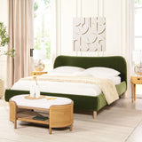 Roman - Curved Headboard Upholstered Platform Bed - Furniture Home Direct