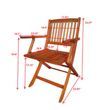 5 Piece Patio Dining Set, 4 Folding Chairs & 1 Dining Table, Indoor And Outdoor Universal - Teak - Furniture Home Direct