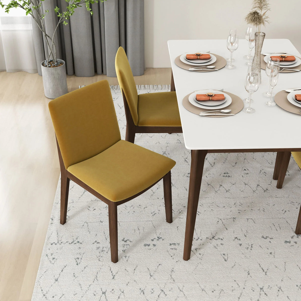 Laura - Mid-Century Modern Solid Wood Dining Chair (Set of 2) - Furniture Home Direct