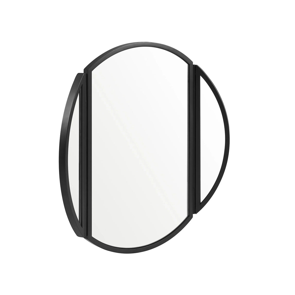 Modern Hinge Round Wall Mirror - Black - Furniture Home Direct