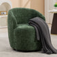 Chenille Fabric Swivel Accent Armchair Barrel Chair With Powder Coating Metal Ring - Furniture Home Direct