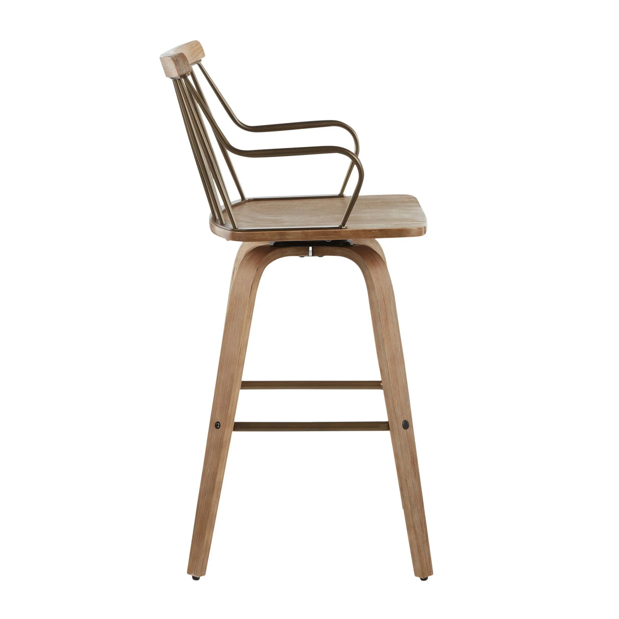 Preston - Farmhouse Counter Stool - White Washed / Antique Copper - Furniture Home Direct