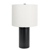 Aura - Table Lamp With On / Off Switch Block Base - Black / White - Furniture Home Direct