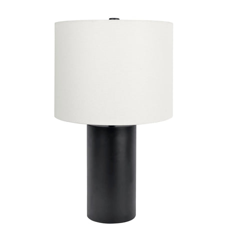 Aura - Table Lamp With On / Off Switch Block Base - Black / White - Furniture Home Direct