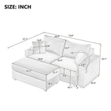 Sofa and Ottoman With Storage, Two USB Ports, Two Cup Holders and Phone Holder - Green - Furniture Home Direct