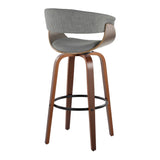 Vintage Mod - Mid Century Modern Fixed Height Barstool With Swivel & Round Footrest (Set of 2) - Furniture Home Direct