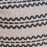 Lani - Handcrafted Fabric Pouf, Durable Cotton Square - Natural / Black - Furniture Home Direct