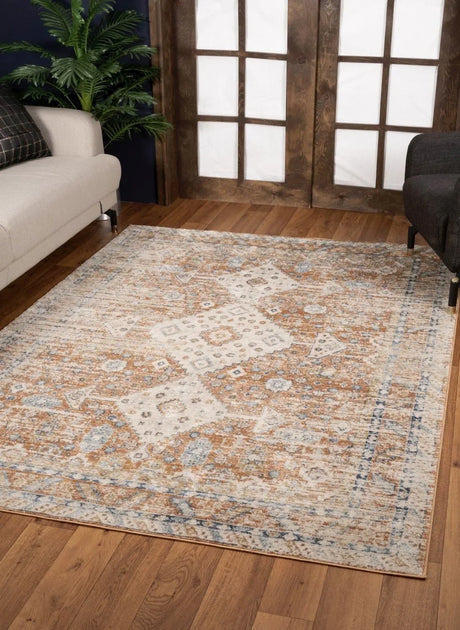 Noble - 5'3" X 7'3" Area Rug - Rust - Furniture Home Direct