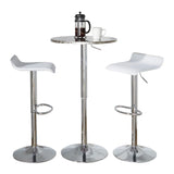 Ale - 3 Piece Bar Set Bistro Round Contemporary Adjustable Oval Footrest - Furniture Home Direct
