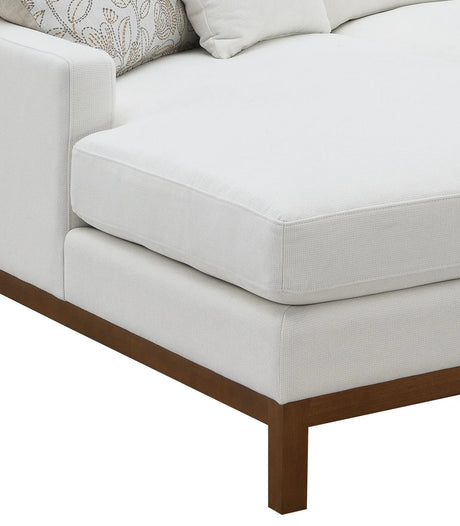 Valiant - Chenille Sectional Sofa With 4 Pillows - Ivory - Furniture Home Direct