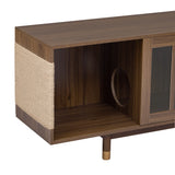 TV Stand Mid Century Modern Cat House Console Walnut - Furniture Home Direct