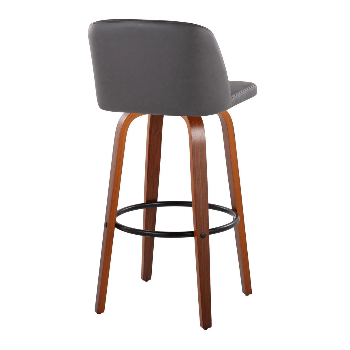Toriano - Mid Century Modern Fixed Height Barstool Swivel And Round Footrest (Set of 2) - Furniture Home Direct