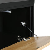 TV Stand With Open Shelves And Three Wood Drawers Black - Furniture Home Direct