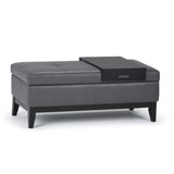 Oregon - Contemporary Storage Ottoman Bench With Tray - Furniture Home Direct