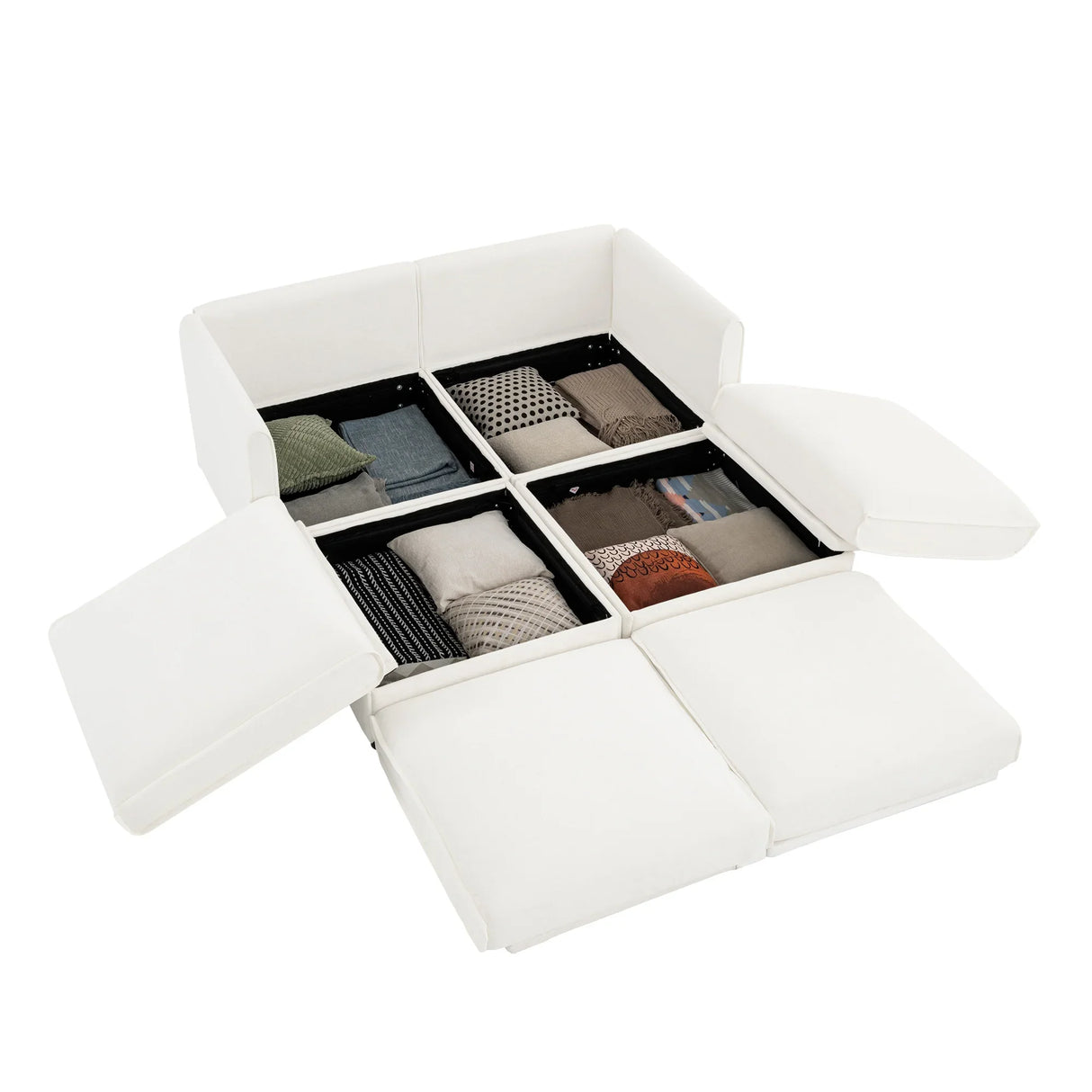 Chenille Loveseat with 2 Ottomans - Furniture Home Direct