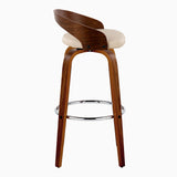 Grotto - Contemporary Fixed Height Barstool With Swivel With Round Footrest (Set of 2) - Furniture Home Direct
