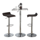 Ale - 3 Piece Bar Set Bistro Square Contemporary Adjustable Oval Footrest - Furniture Home Direct