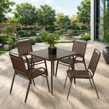 5-Piece Outdoor Dining Set - Brown - Furniture Home Direct