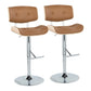 Lombardi - Contemporary Adjustable Barstool With Swivel With Straight T Footrest (Set of 2) - Furniture Home Direct