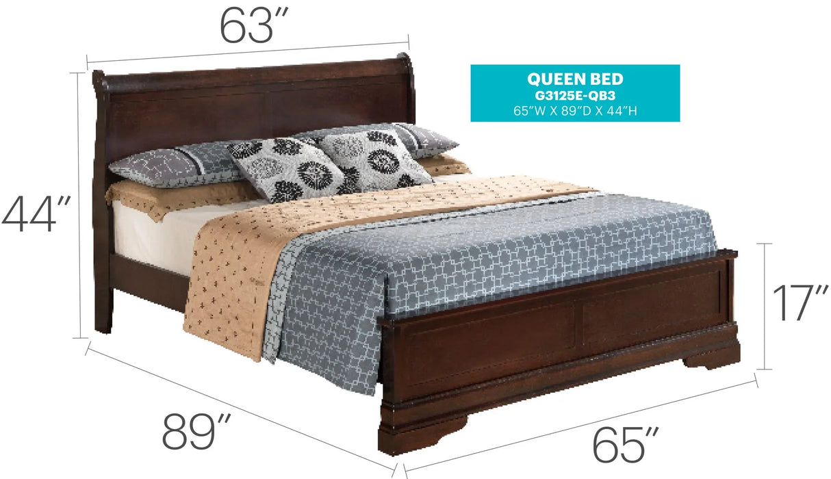 Sleigh Bed With Low Footboard - Furniture Home Direct