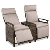 Outdoor Reclining Chaises With Built-in Storage Table - Furniture Home Direct
