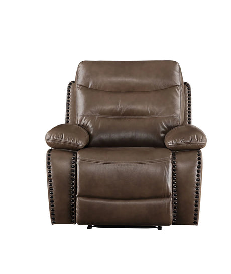 Aashi - Leather Gel Match Recliner Chair - Brown - Furniture Home Direct
