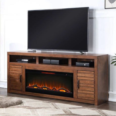 Sausalito - Electric Fireplace TV Stand Console For TVs Up To 95" - Whiskey - Furniture Home Direct