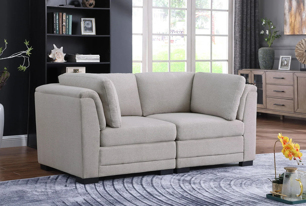 Kristin - Linen Fabric Loveseat - Light Gray - Furniture Home Direct