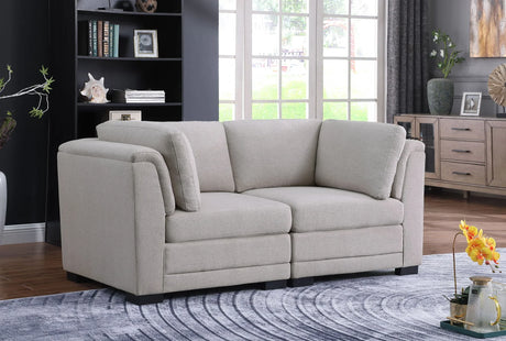 Kristin - Linen Fabric Loveseat - Light Gray - Furniture Home Direct