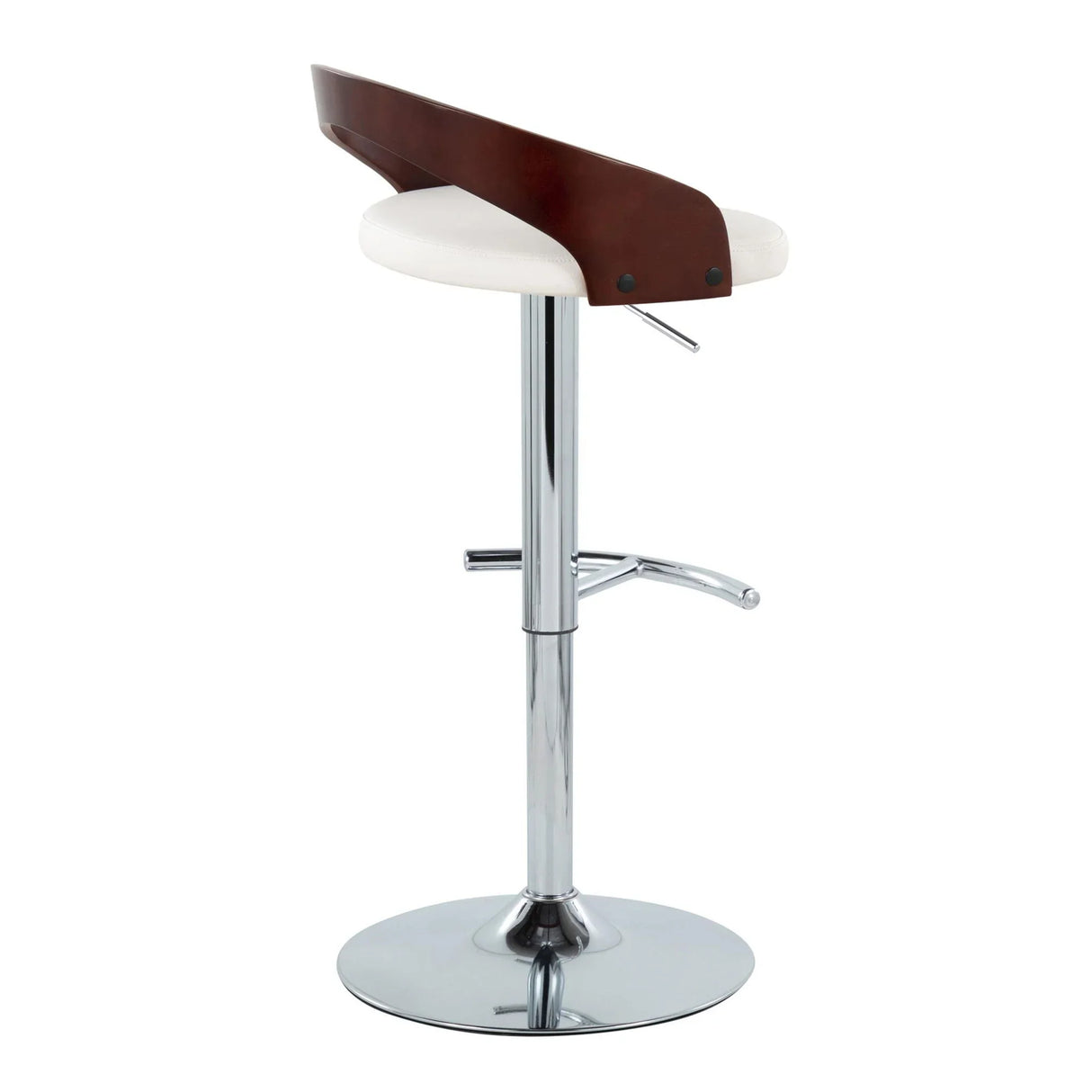 Grotto - Contemporary Adjustable Barstool & Swivel With Rounded T Footrest (Set of 2) - Furniture Home Direct