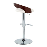 Grotto - Contemporary Adjustable Barstool & Swivel With Rounded T Footrest (Set of 2) - Furniture Home Direct